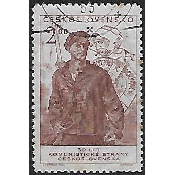 Mi 661: 2 Kč lilac-brown 30th Anniversary of the Czechoslovak Communist Party.