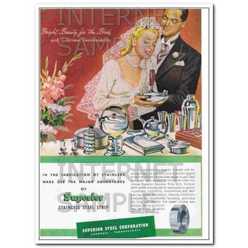 SUPERIOR STEEL CORP 1948 lifetime serviceability stainless vintage ad