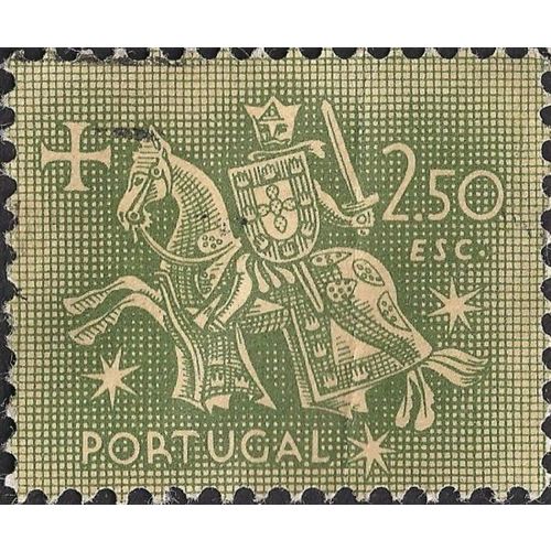 PORTUGAL, Seal of King Dinis, horseback, olive 1953, 2.50 Esc,