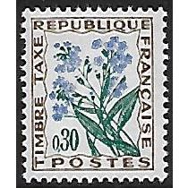 Po Mi 99 (**): 30 c. multicoloured Postage Due: Flowers: Field Forget-me-not
