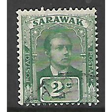 MALAYSIA SARAWAK 1918 2c GREEN SIR CHARLES VYNER SG 51 FINE USED