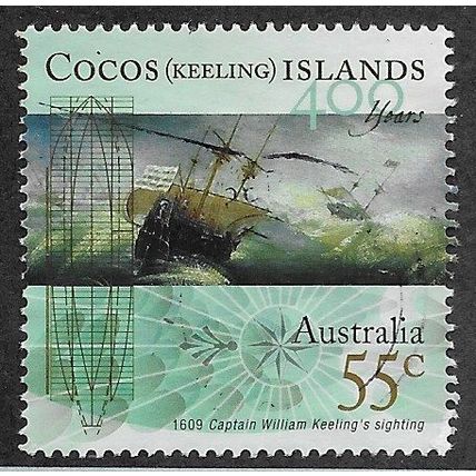 CKI 2009 55c 'ENGLISH EAST INDIAMAN' FINE USED (EBID70-983)
