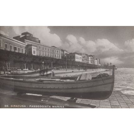 Siracusa Italy Italian Boat Ship Shipping Marine Marina Real Photo RPC Postcard