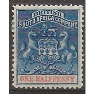 Rhodesia 1893 SG19 1/2d Deep Blue & Vermilion Mounted Mint .