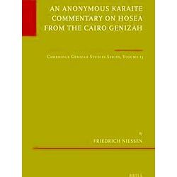 Etudes Sur Le Judaisme Medieval / Cambridge Genizah Studies-An Anonymous Karaite