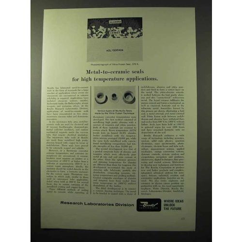 1964 Bendix Research Laboratories Ad - Metal-to-Ceramic