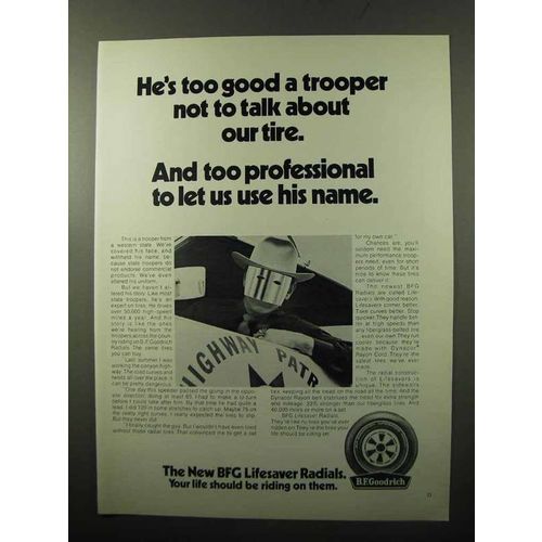 1970 B.F. Goodrich Lifesaver Radial Tires Ad - Too Good