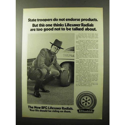 1970 B.F. Goodrich Lifesaver Radials Ad - Troopers
