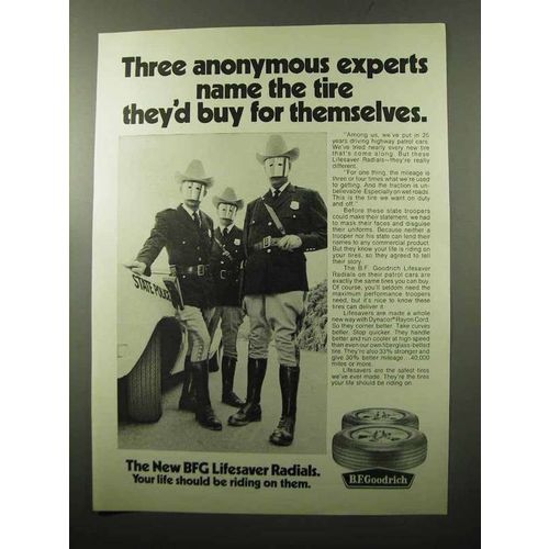 1970 B.F. Goodrich Lifesaver Radials Tires Ad - Experts