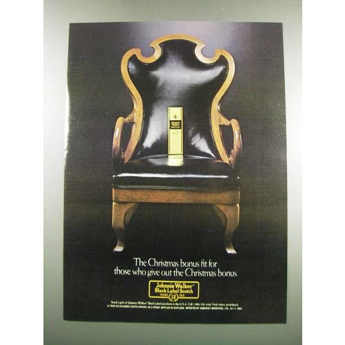 1983 Johnnie Walker Black Label Scotch Ad - Christmas