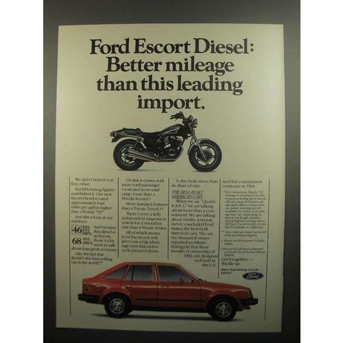 1984 Ford Escort Diesel Ad - Better Mileage