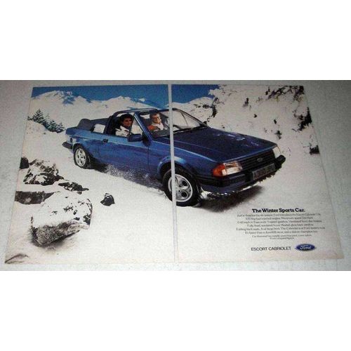 1984 Ford Escort Cabriolet 1.6i Car Ad - Winter Sports