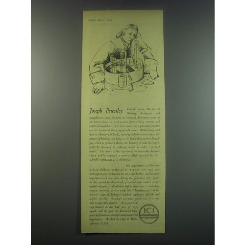 1949 ICI Chemicals Ad - Joseph Priestley