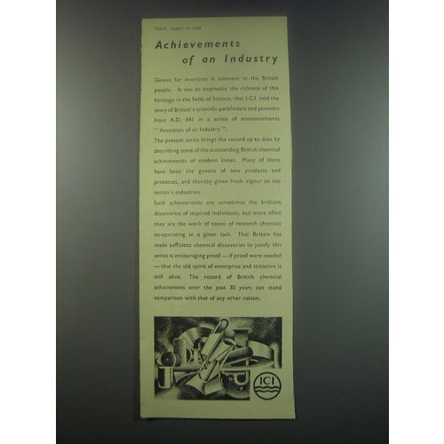 1949 ICI Chemicals Ad - Achievements of an industry