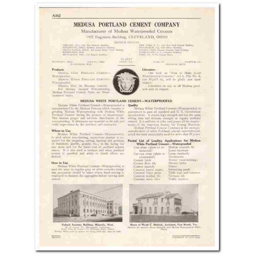 MEDUSA PORTLAND CEMENT COMPANY 1931 waterproofed white vintage catalog