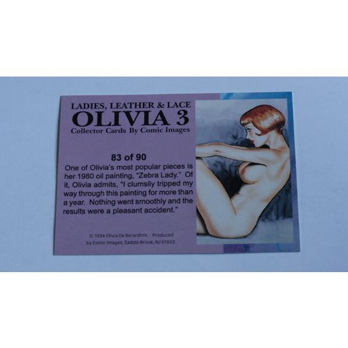Olivia 3 Ladies, Leather & Lace Base trading card # 83 (A) 1994, Comic Images