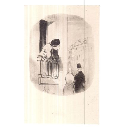 LITHOGRAPH by DAUMIER unused vintage postcard Washington Art Gallery =