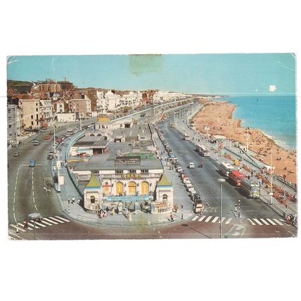 AQUARIUM & MADEIRA DRIVE, BRIGHTON used postcard by colourmaster 1974 pm =
