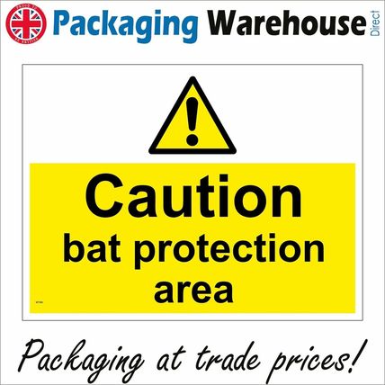 WT189 CAUTION BAT PROTECTION AREA SIGN CONSERVATION HABITAT WILD ANIMALS