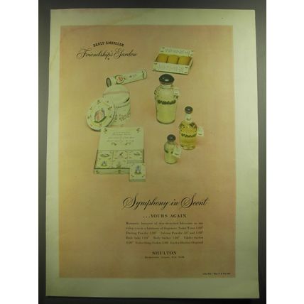 1946 Shulton Early American Friendships Garden Ad - Symphony in Scent