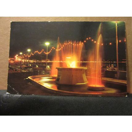 THE FOUNTAINS AT NIGHT, LOCH PROMENADE, DOUGLAS, Isle of Man unused postcard =