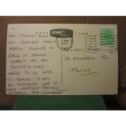 NEWGATE GAP, CLIFTONVILLE, MARGATE, KENT used postcard by Dennis 1983 pm =