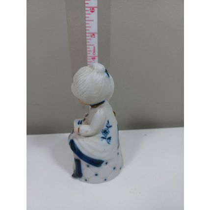 Vintage Royal Majestic Porcelain Bisque 4" Figurine Bell GIRL writing a letter
