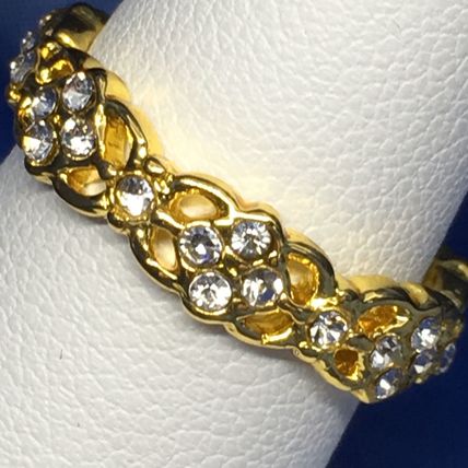 Ring Simple Hollow 14k Yellow Gold Plate #288 USA Seller