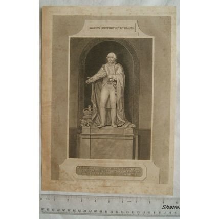 1816 engraving: Statue of King George III, Guildhall, London