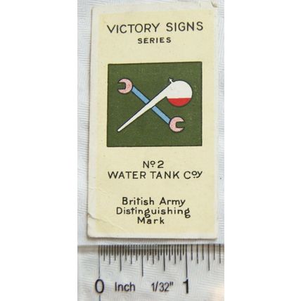 1928 Morris's card Victory Signs 46 No. 2 Water Tank Coy.
