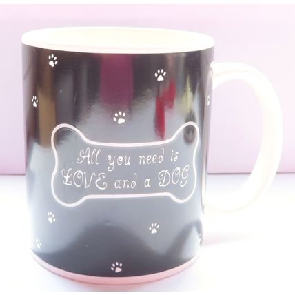 Dog Mug & Coaster Set - All You Need is Love and a Dog 9.5 CM