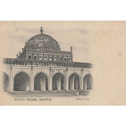 Jumma Musjid Bijapur Antique Indian Postcard
