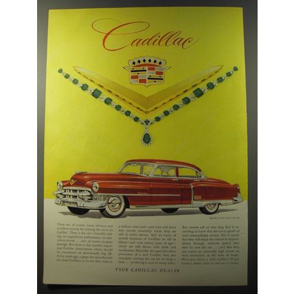 1953 Cadillac Cars Ad - Jewels by Van Cleef & Arpels