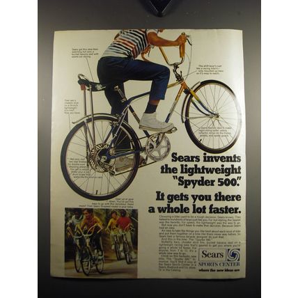 1970 Sears Spyder 500 Bicycle Ad - Sears invents the lightweigh Spyder 500