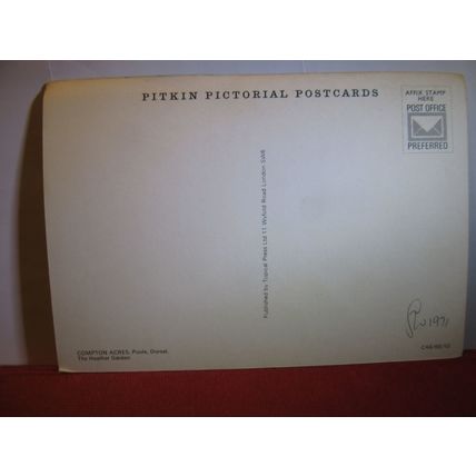 THE HEATHER GARDEN, COMPTON ACRES, Poole, Dorset. unused postcard dated 1971 =
