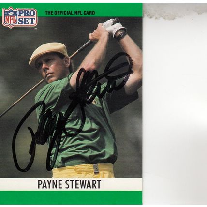 PAY NE STEWART 1990 AUTOGRAPHED PGA GOLF TOUR HALL OF FAME MAJOR CHAMPION PLAYER