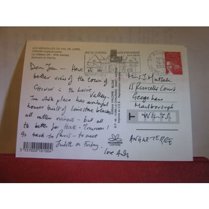 CHINON, FRANCE used postcard 2002 postmark =