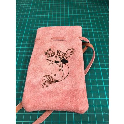 Ladies Kids Mens Genuine Real Leather Pouch, your name, Logo or Image, embossed
