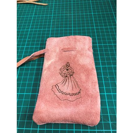 Ladies Kids Mens Genuine Real Leather Pouch, your name, Logo or Image, embossed