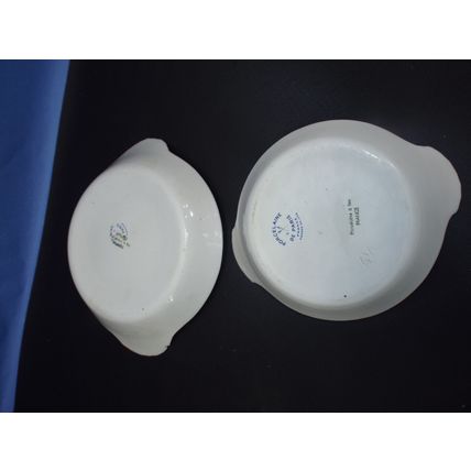2 luminite Frugier Porcelaine De Paris France Small App Dish Plate Bowl Ivy Vine