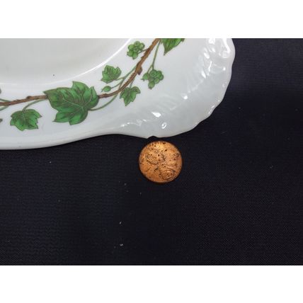 2 luminite Frugier Porcelaine De Paris France Small App Dish Plate Bowl Ivy Vine