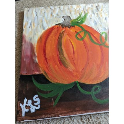 Handmade Pumpkin Canvas Painting