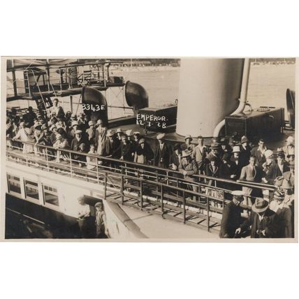 Emperor Of India Ship Setting Sail Passengers Real Photo 1948 Postcard