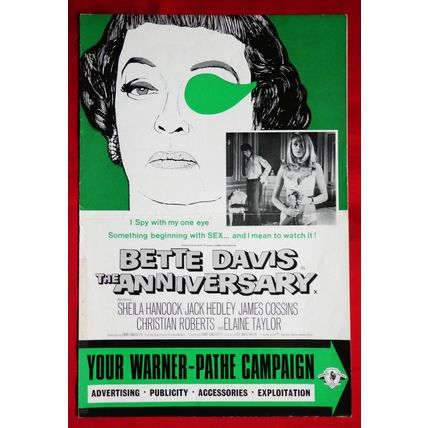 ANNIVERSARY, The (1968) vintage UK Pressbook ***Bette Davis***