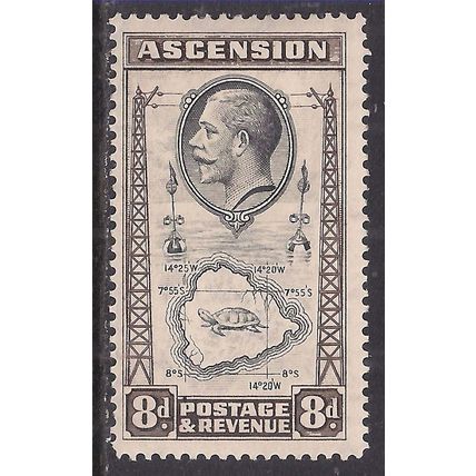 Ascension 1934 KGV 8d Map of Island MM SG 27 ( F412 )