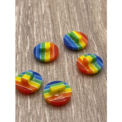 13mm Children's Shank Buttons LGBT Gay Pride Rainbow Round Resin Knitting Sewing