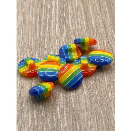 13mm Children's Shank Buttons LGBT Gay Pride Rainbow Round Resin Knitting Sewing