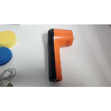 4 In 1 Electric Handheld Cleaning Brush Rechargeable Orange Black Waterproof