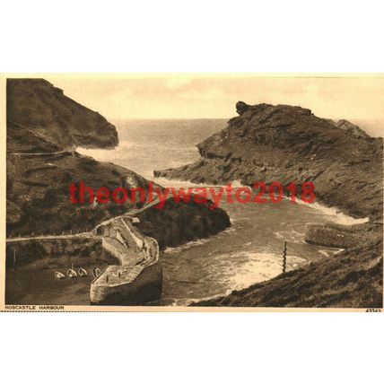 Boscastle Harbour, Cornwall, Photochrom Postcard