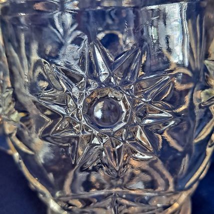 Vintage Anchor Hocking PRESCUT CLEAR PINT PITCHER Early America Star of David